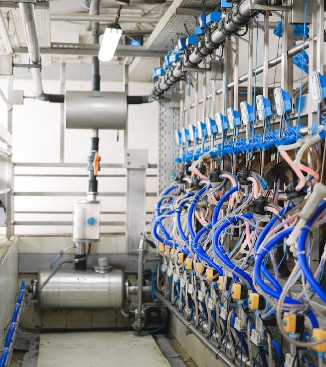 Detailed view of industrial machinery in a modern facility, showcasing technology and organization.